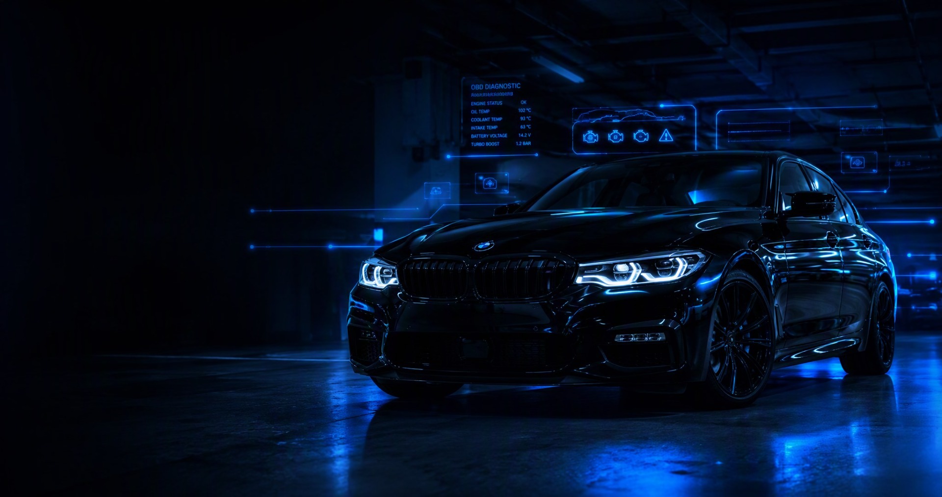 BMW с диагностическим интерфейсом